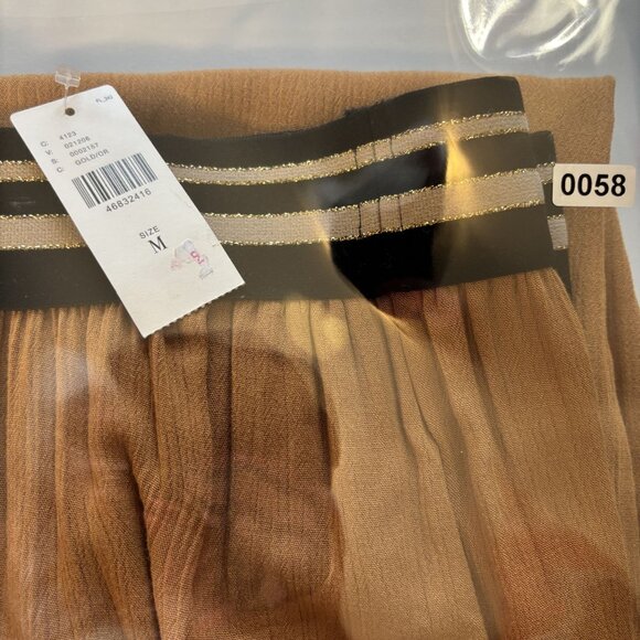 Dolan Left Coast Collection Wide-Leg Gold Pants With Striped Waistband Size M - Picture 11 of 11